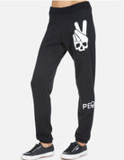 Lauren Moshi Gia Skull Peace Hand Jogger Pants Jogging Pants by Lauren Moshi as seen on celebrities