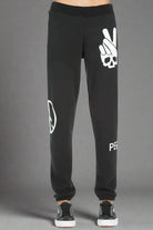 Lauren Moshi Gia Skull Peace Hand Jogger Pants Jogging Pants by Lauren Moshi as seen on celebrities