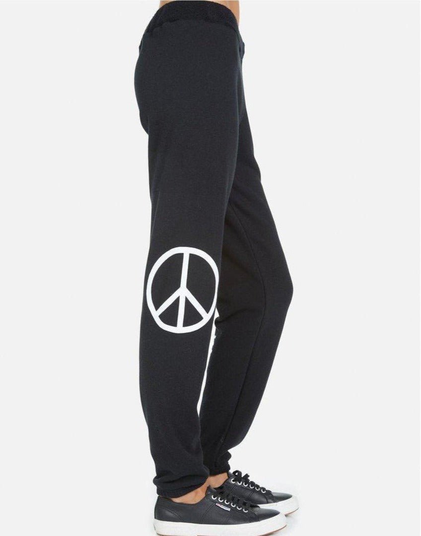 Shop Lauren Moshi Gia Skull Peace Hand Jogger Pants - Premium Jogging Pants from Lauren Moshi Online now at Spoiled Brat 
