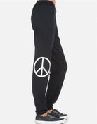 Lauren Moshi Gia Skull Peace Hand Jogger Pants Jogging Pants by Lauren Moshi as seen on celebrities