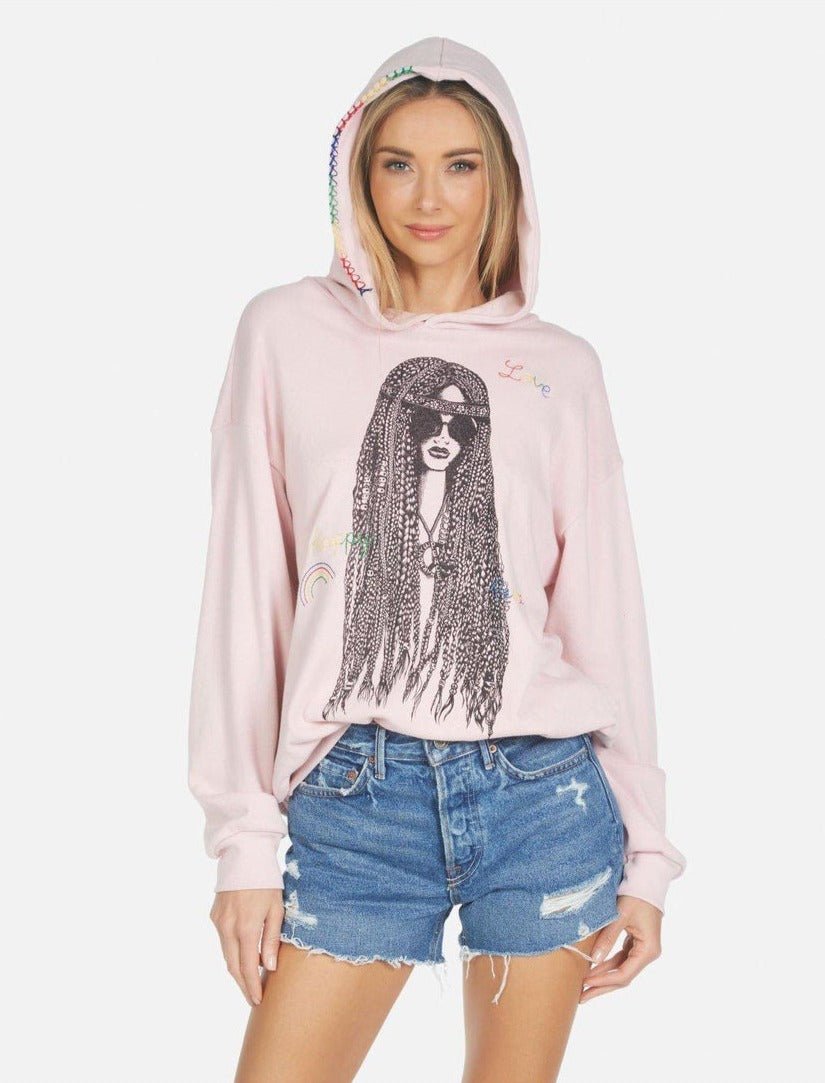 Shop Lauren Moshi Lauren Moshi Harmony Hippie Girl Hooded Sweater online at Spoiled Brat