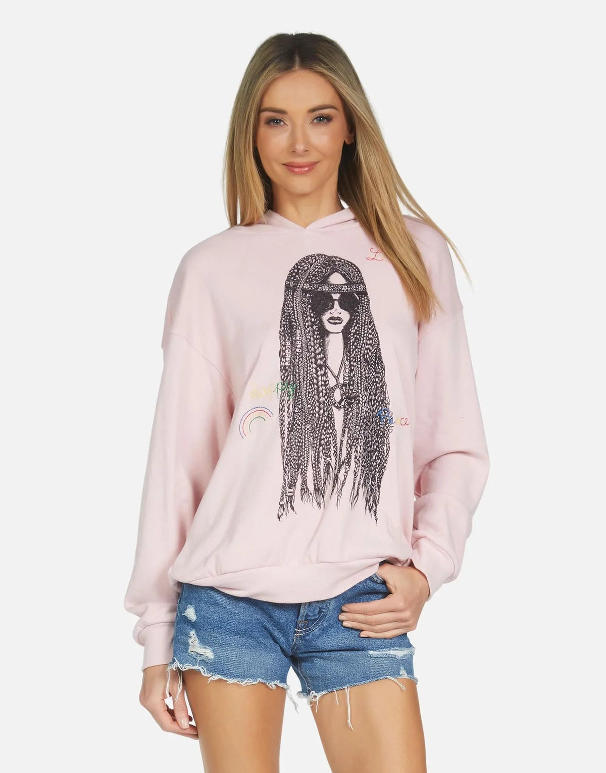 Shop Lauren Moshi Lauren Moshi Harmony Hippie Girl Hooded Sweater online at Spoiled Brat