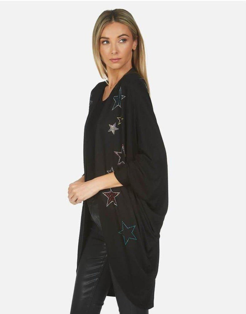 Shop Lauren Moshi Isla Crystal Stars Wrap Cardigan - Premium Wrap Cardigan from Lauren Moshi Online now at Spoiled Brat 