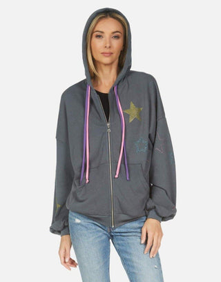 Shop Lauren Moshi Kaliyah Star Skull Hooded Sweater - Premium Sweatshirt from Lauren Moshi Online now at Spoiled Brat 