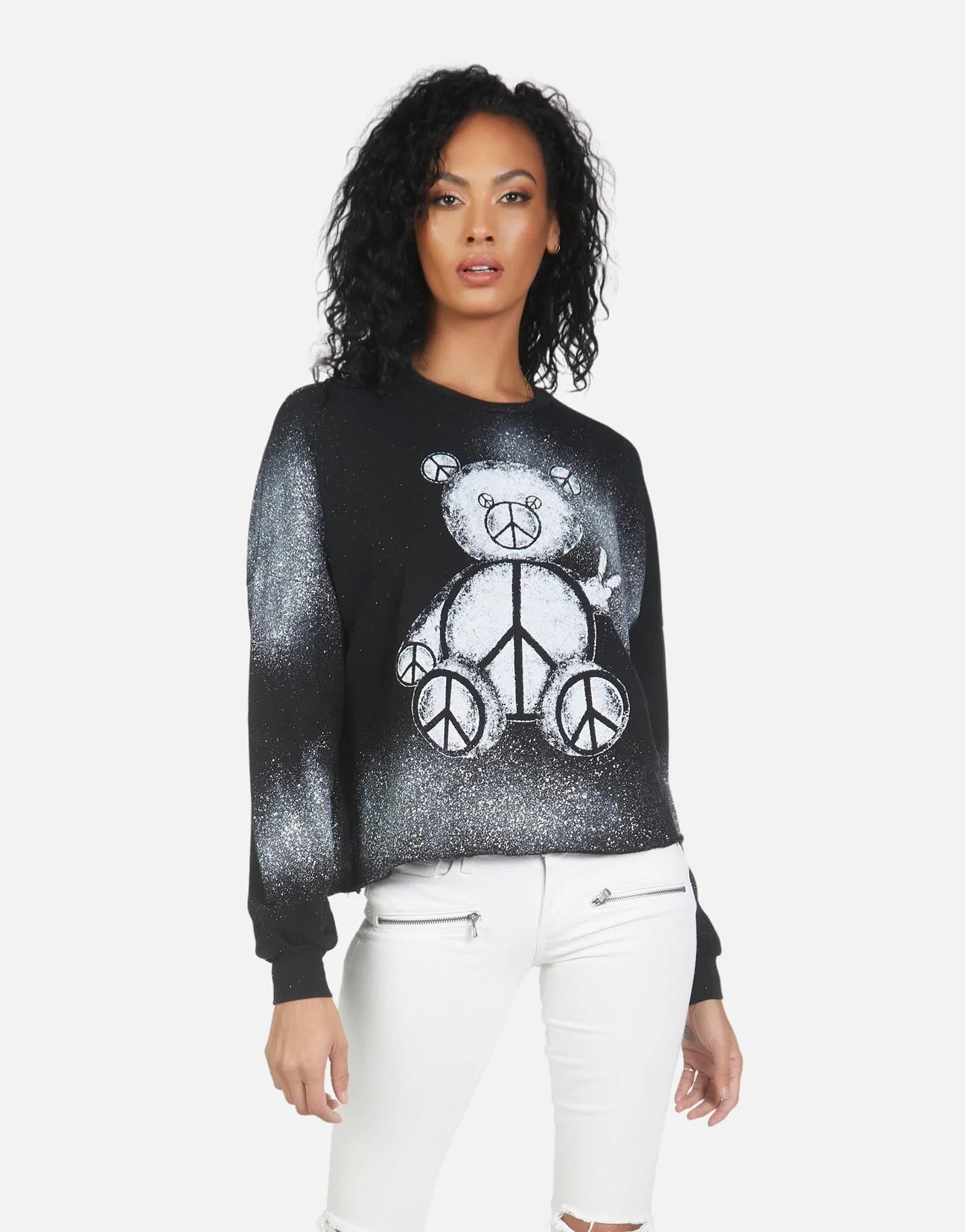 Shop Lauren Moshi Lauren Moshi Lee Peace Teddy Crew Sweater online at Spoiled Brat