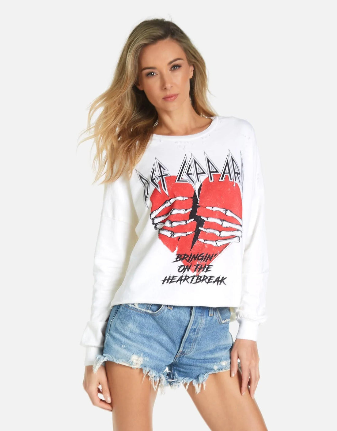 Shop Lauren Moshi Lee X Def Leppard Heartbreak Sweater - Premium Sweater from Lauren Moshi Online now at Spoiled Brat 
