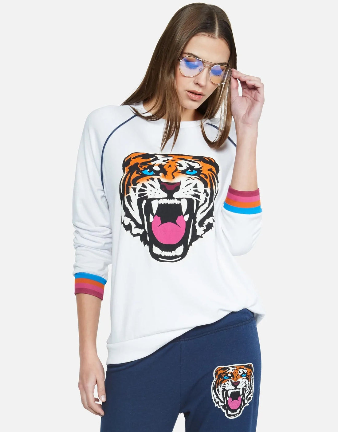 Shop Lauren Moshi Lina Varsity Tiger Sweatshirt - Premium Sweater from Lauren Moshi Online now at Spoiled Brat 