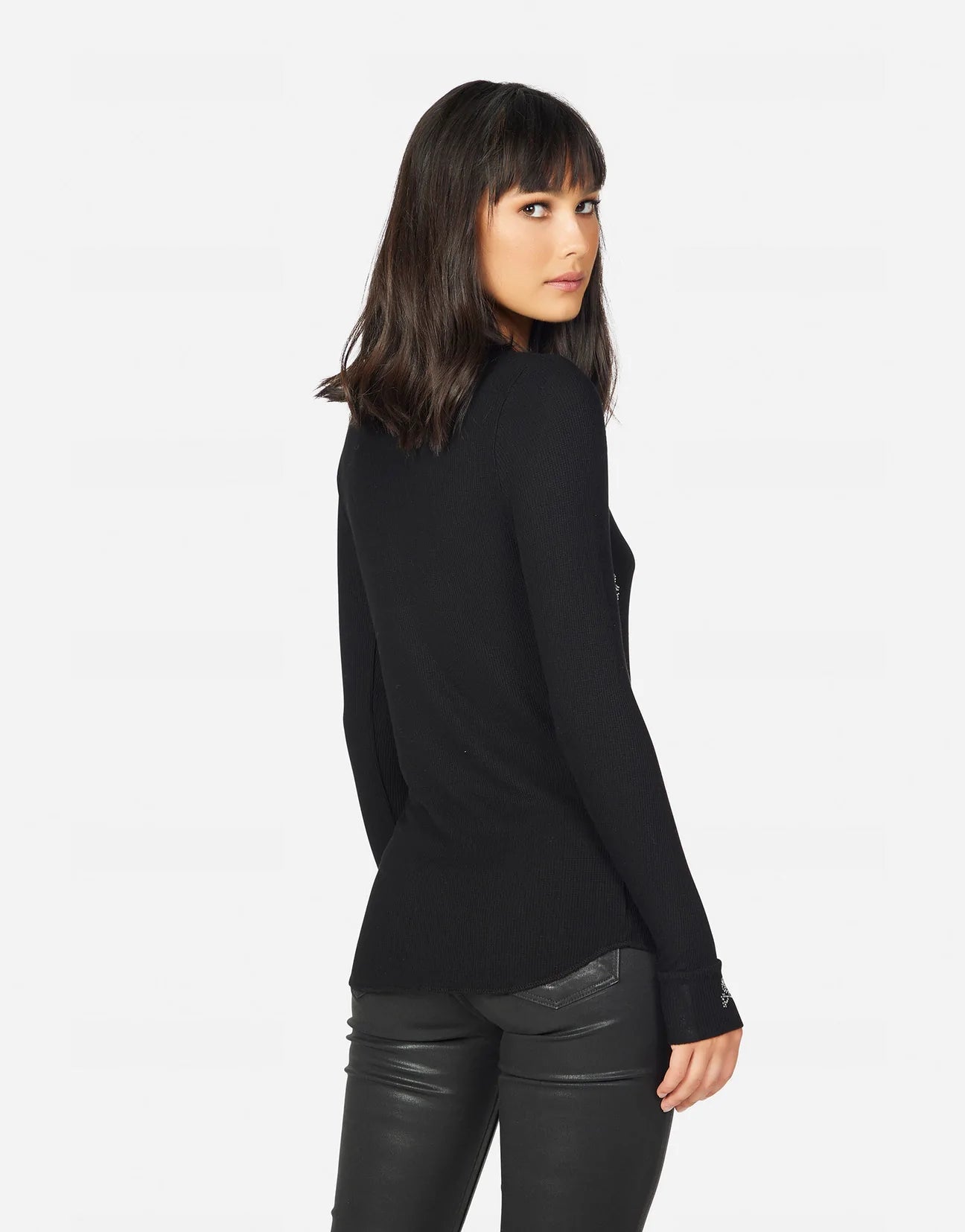 Lauren Moshi McKinely Mini Crystal Cross Bone Skulls Long Sleeved Top - Spoiled Brat