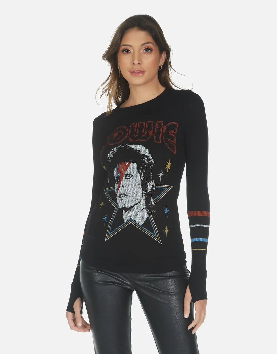 Shop Lauren Moshi McKinley Bowie 1973 Tour Top - Premium Long Sleeved Top from Lauren Moshi Online now at Spoiled Brat 