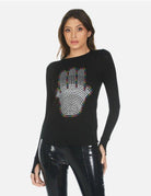 Lauren Moshi McKinley Hamsa Elements Long Sleeve Top Long Sleeved Top by Lauren Moshi as seen on celebrities