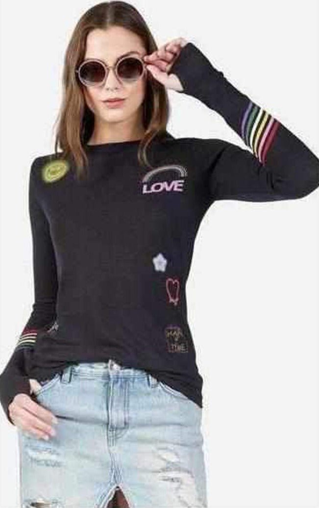 Shop Lauren Moshi Lauren Moshi Mckinley Neon Signs Thermal Top Long Sleeved Top for women – premium loungewear and festival fashion at Spoiled Brat
