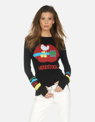 Shop Lauren Moshi McKinley Woodstock Lip Thermal Top - Premium Sweatshirt from Lauren Moshi Online now at Spoiled Brat 