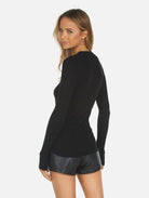 Lauren Moshi McKinley X Led Zeppelin Outline Thermal Top Long Sleeved Top by Lauren Moshi as seen on celebrities