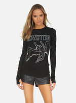Shop Lauren Moshi Lauren Moshi McKinley X Led Zeppelin Outline Thermal Top Long Sleeved Top for women – premium loungewear and festival fashion at Spoiled Brat