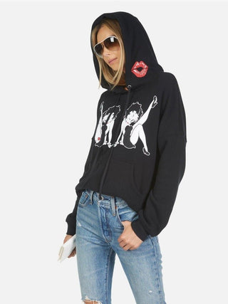 Shop Lauren Moshi Melanie Betty Boop Hooded Pullover as seen on Sophie Turner - Spoiled Brat  Online
