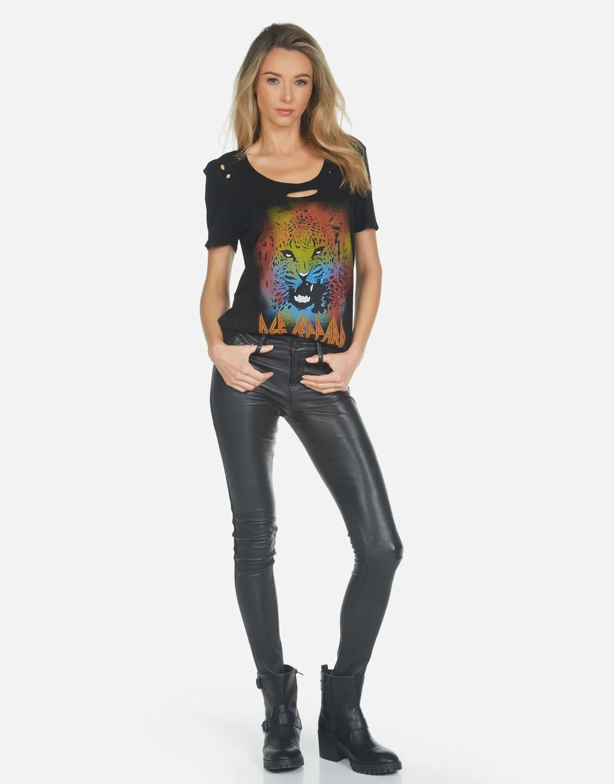 Shop Lauren Moshi Lauren Moshi Myra Def Leppard Leopard T-Shirt online at Spoiled Brat