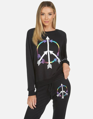 Shop Lauren Moshi Noleta Arrow Peace Sweater - Premium Pullover from Lauren Moshi Online now at Spoiled Brat 