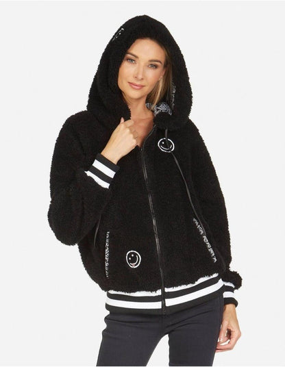 Shop Lauren Moshi Priscilla Peace Love Moshi Sherpa Jacket - Premium Faux Fur Jacket from Lauren Moshi Online now at Spoiled Brat 