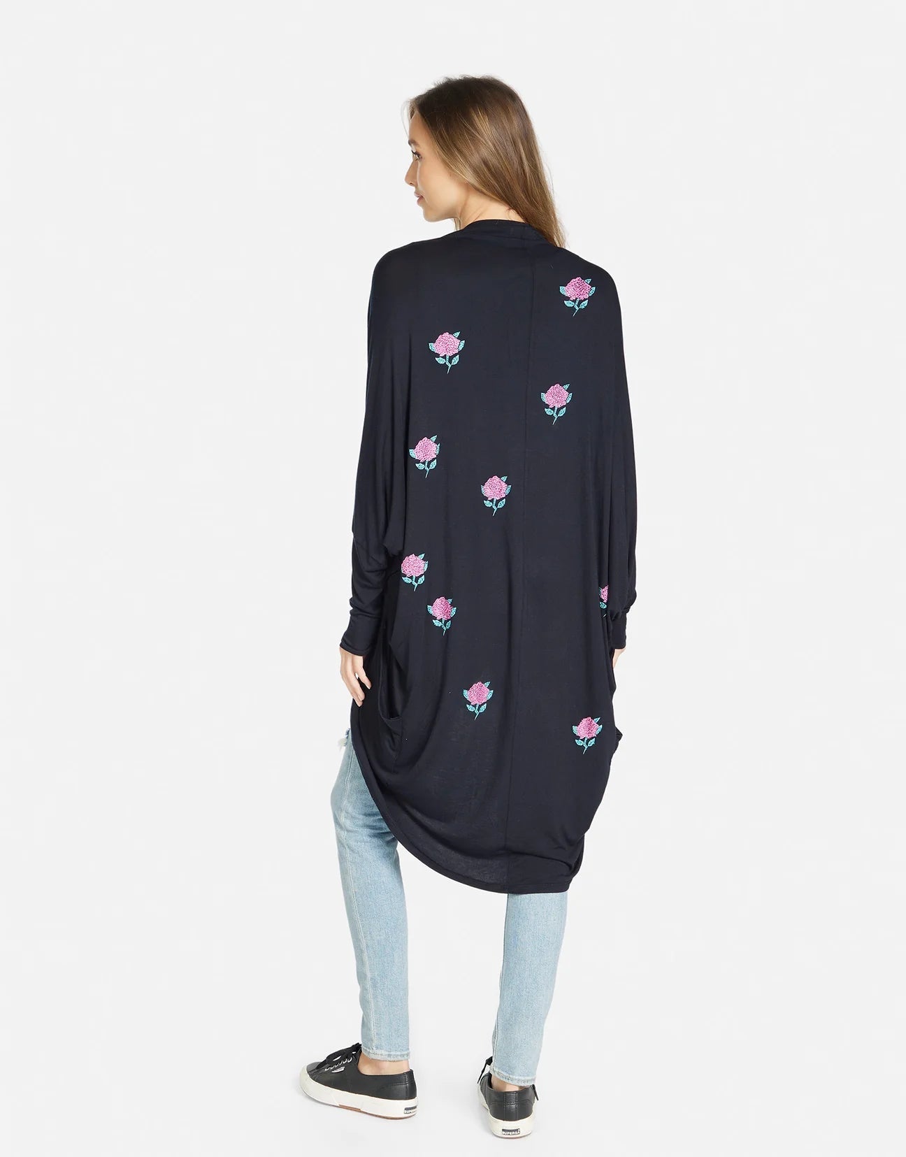 Lauren Moshi Ramona Crystal Roses Wrap Cardigan - Spoiled Brat