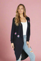 Lauren Moshi Ramona Crystal Roses Wrap Cardigan - Spoiled Brat