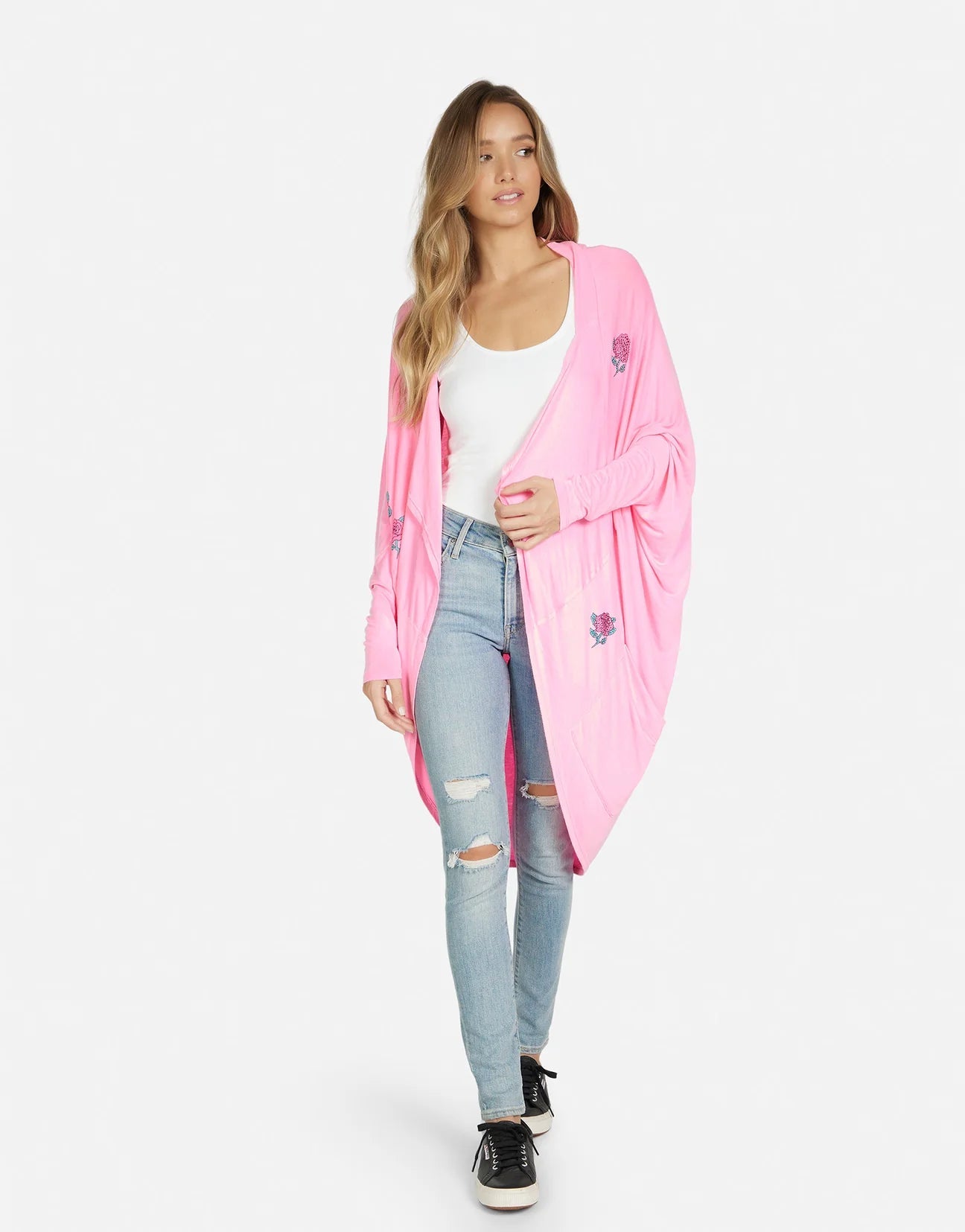 Shop Lauren Moshi Lauren Moshi Ramona Crystal Roses Wrap Cardigan online at Spoiled Brat