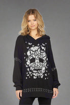 Lauren Moshi Samantha Butterfly Skull Burst Hoodie Wrap Cardigan by Lauren Moshi as seen on celebrities