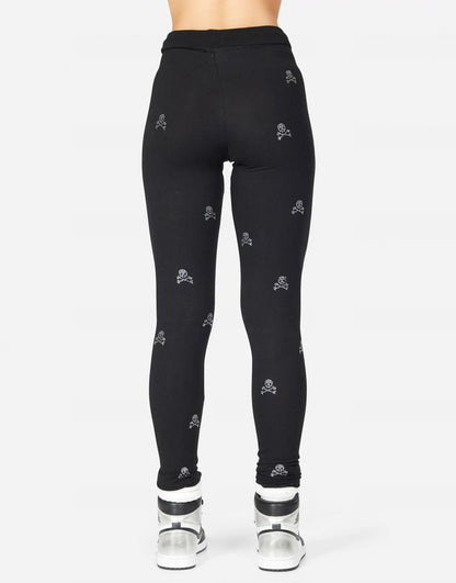 Shop Lauren Moshi  Shae Mini Crystal Cross Bone Skulls Sweatpants - Premium Joggers from Lauren Moshi Online now at Spoiled Brat 