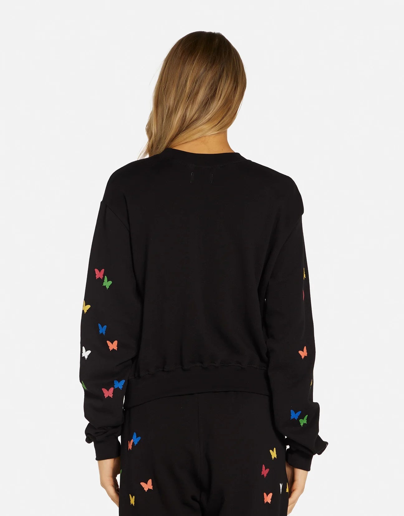 Lauren Moshi Spalding Mini Butterflies Crop Sweater Hoodie by Lauren Moshi as seen on celebrities
