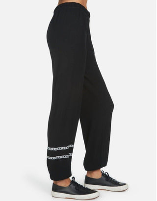 Shop Lauren Moshi Tanzy Crystal Rocker Teddy Sweatpants - Premium Joggers from Lauren Moshi Online now at Spoiled Brat 
