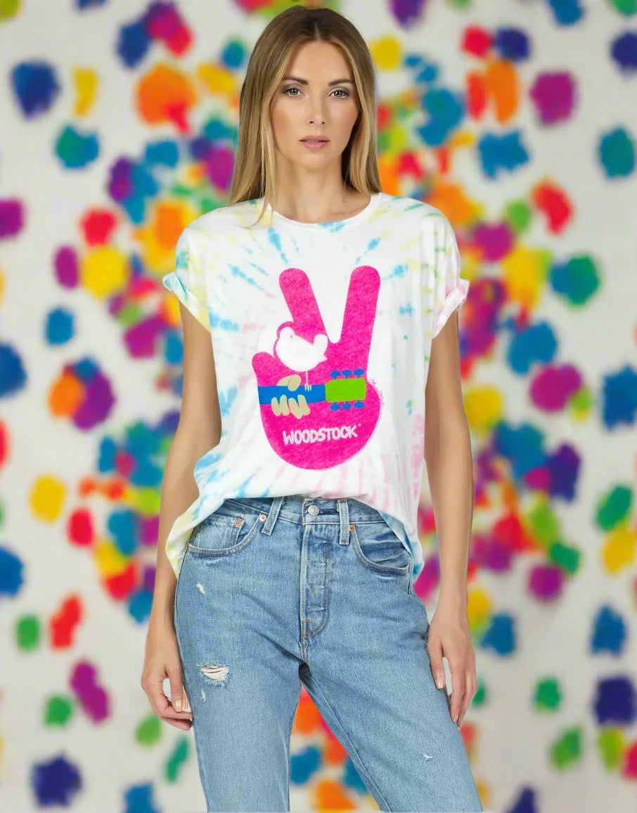 Shop Lauren Moshi Lauren Moshi Wolf Woodstock Peace Tee online at Spoiled Brat