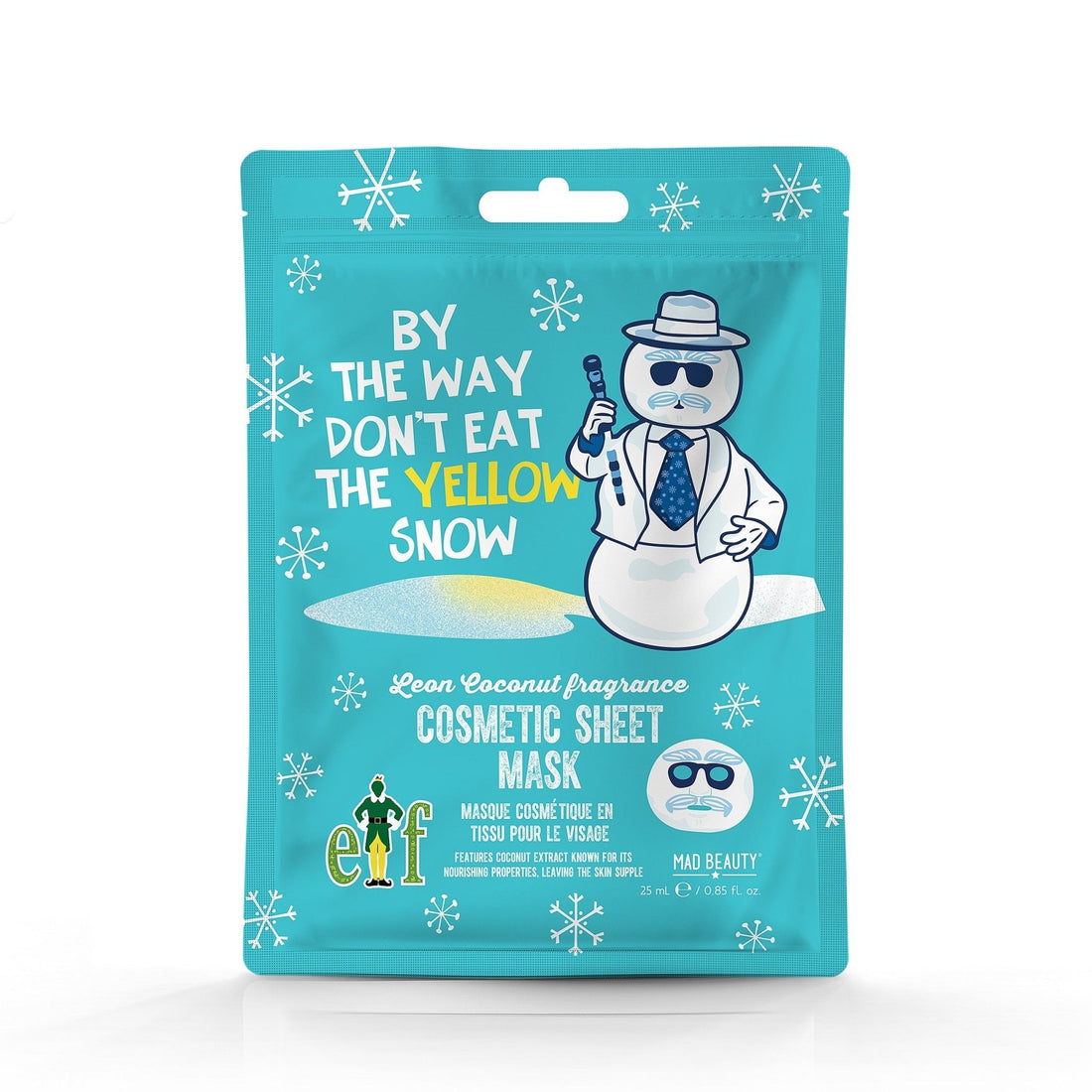 Shop Mad Beauty Warner Brothers ELF Snow Man Cosmetic Sheet Mask - Premium Face Mask from Mad Beauty Online now at Spoiled Brat 