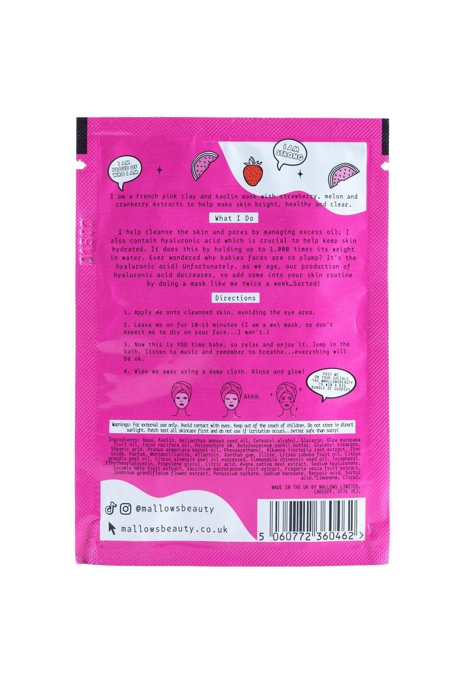 Shop Mallows Beauty Pink Clay Mask Sachet - Premium Face Mask from Mallows Beauty Online now at Spoiled Brat 