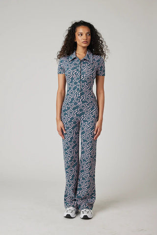 Shop New Girl Order Star Jacquard Jumpsuit - Premium Jumpsuits from New Girl Order Online now at Spoiled Brat 