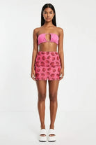 Shop New Girl Order New Girl Order Strawberry Mesh Mini Skirt Mini Skirt for women – premium loungewear and festival fashion at Spoiled Brat