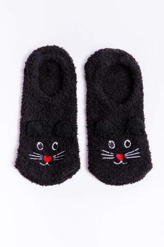 Shop PJ Salvage Fuzzy Black Cat Ear Cosy Socks - Premium Socks from PJ Salvage Online now at Spoiled Brat 