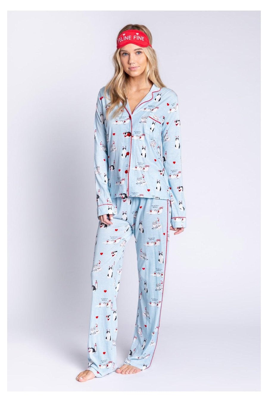 Shop PJ Salvage Love is a Four Letter Word Feline Pyjama Set - Premium Pyjamas from PJ Salvage Online now at Spoiled Brat 