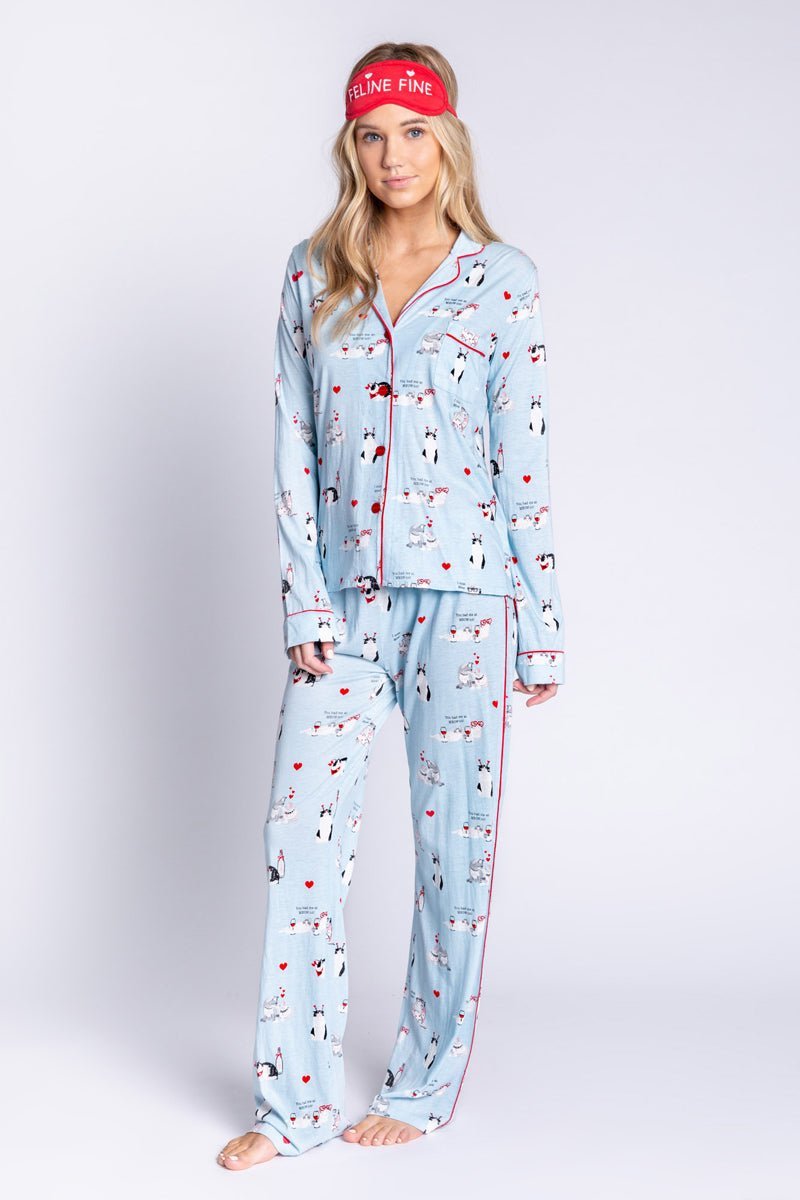 Shop PJ Salvage Love is a Four Letter Word Feline Pyjama Set - Premium Pyjamas from PJ Salvage Online now at Spoiled Brat 
