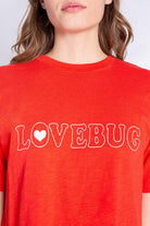 Shop PJ Salvage PJ Salvage Lovebug Red Cotton T-Shirt Pyjamas for women – premium loungewear and festival fashion at Spoiled Brat