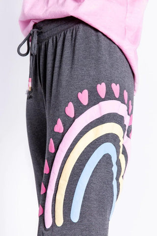 Shop PJ Salvage Peace and Love Banded Jogger Bottoms - Premium Sweatpants from PJ Salvage Online now at Spoiled Brat 