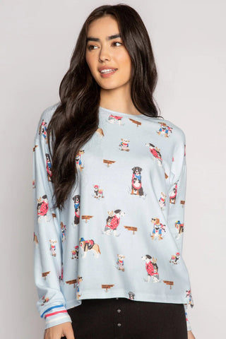 Shop PJ Salvage Ruffin It Long Sleeved Pyjama Top - Premium Sweater from PJ Salvage Online now at Spoiled Brat 