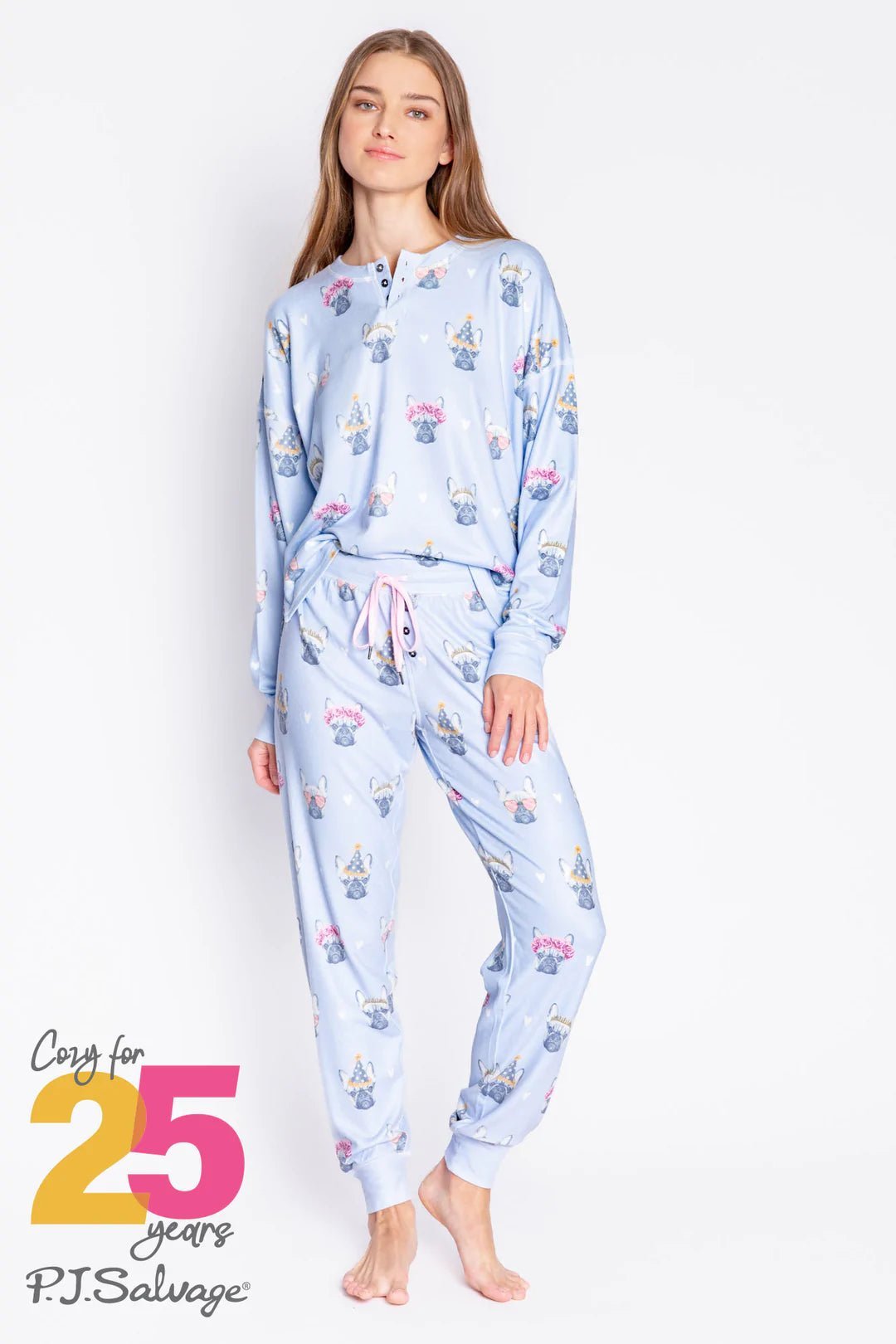 Shop PJ Salvage PJ Salvage The Frenchie Life Jammie Set as seen on Chloe Sims online at Spoiled Brat