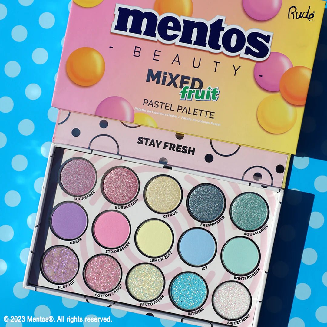 Shop Rude Cosmetics Rude Cosmetics Mentos Mixed Fruit Pastel Eyeshadow Palette online at Spoiled Brat