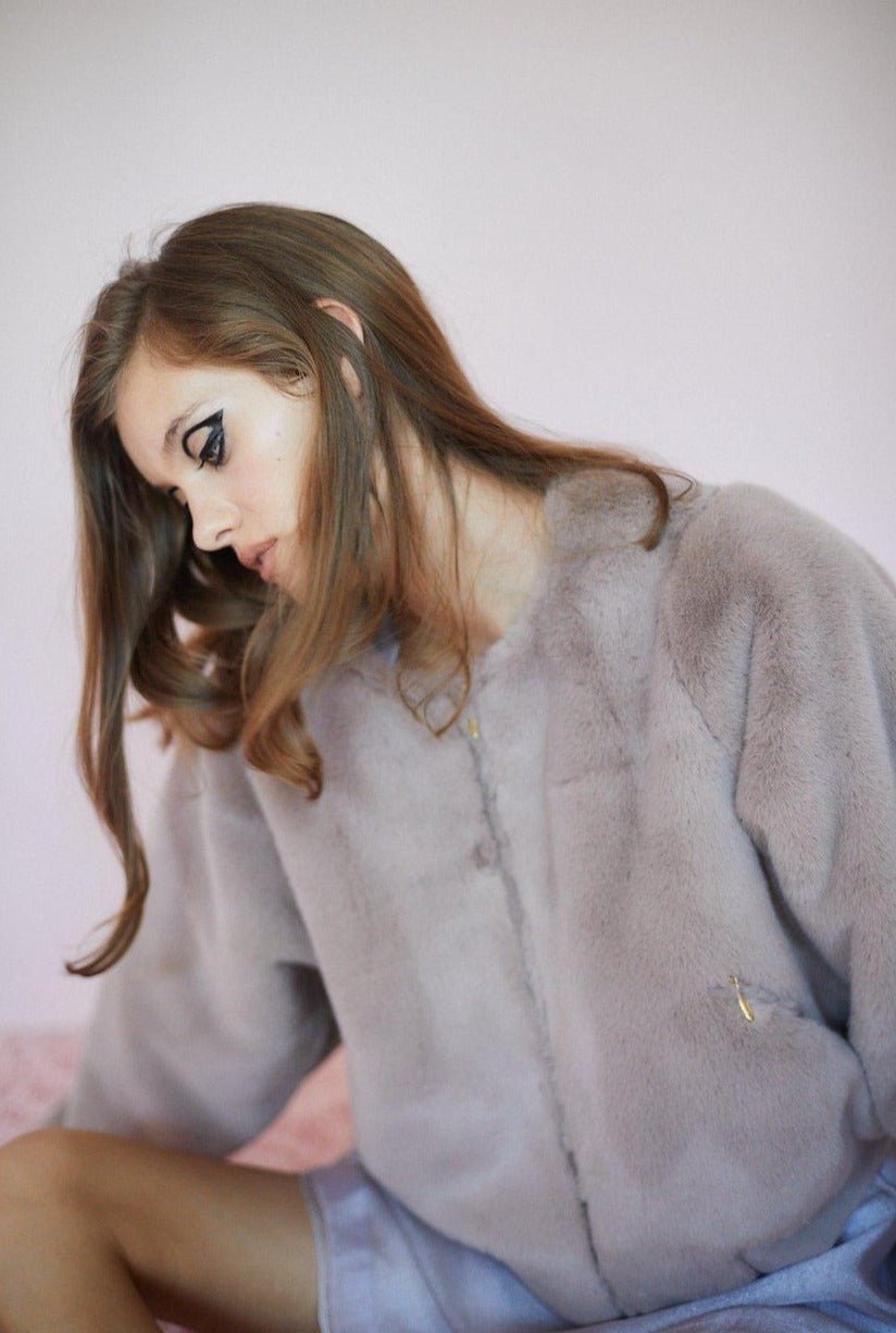Shop SELKIE The Moon Dream Faux Fur Bomber Jacket - Premium Faux Fur Jacket from Selkie Online now at Spoiled Brat 