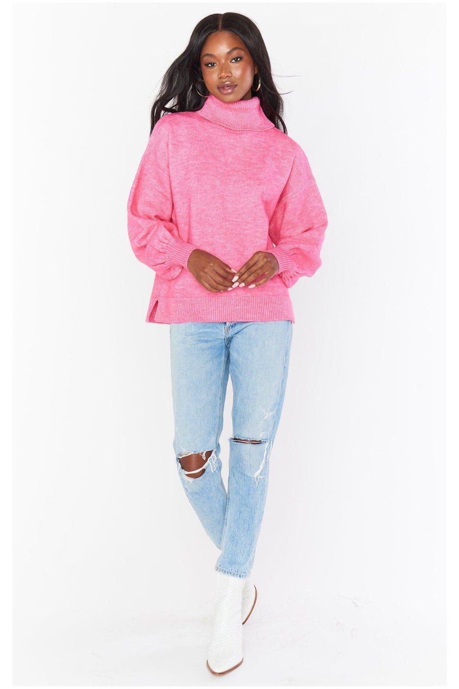 Shop Show Me Your Mumu Chester Hot Pink Knit Jumper - Premium Jumper from Show Me Your Mumu Online now at Spoiled Brat 