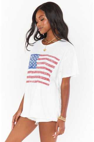 Shop Show Me Your Mumu Cooper American Flag T-Shirt - Premium T-Shirt from Show Me Your Mumu Online now at Spoiled Brat 