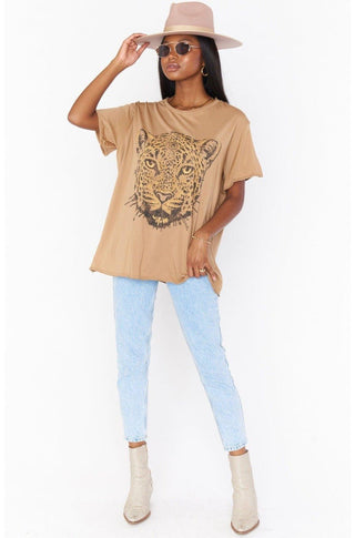 Shop Show Me Your Mumu Leopard Head Airport Tee - Premium T-Shirt from Show Me Your Mumu Online now at Spoiled Brat 