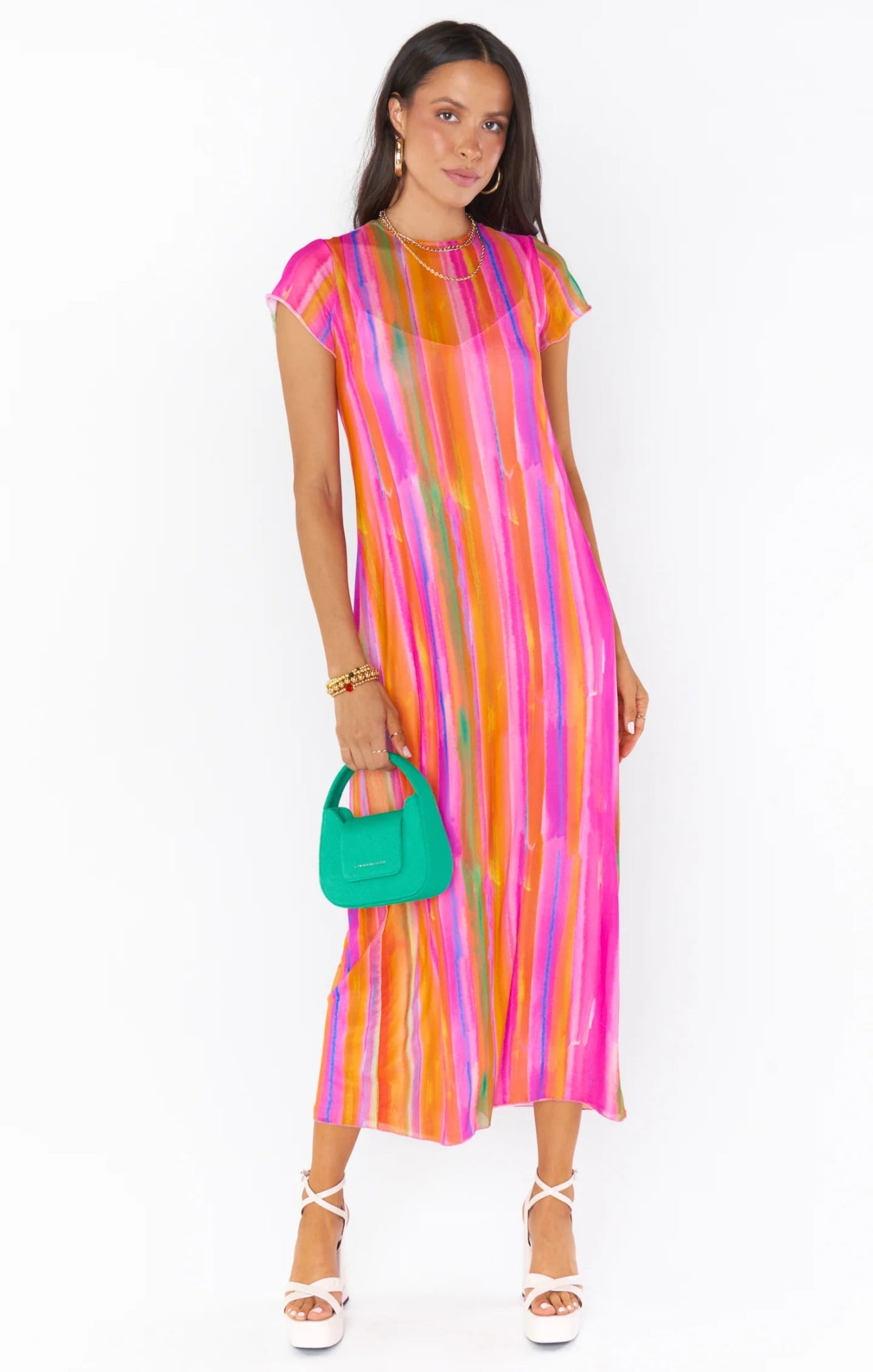 Shop Show Me Your Mumu Molly Rainbow Midi Dress - Premium Midi Dress from Show Me Your Mumu Online now at Spoiled Brat 