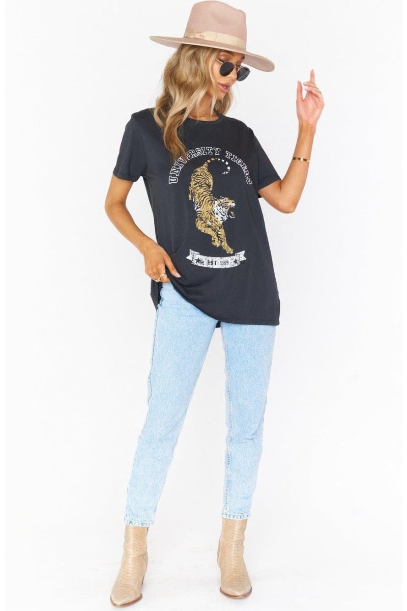 Shop Show Me Your Mumu Show Me Your Mumu Oliver University Tiger Graphic Tee T-Shirt for women – premium loungewear and festival fashion at Spoiled Brat