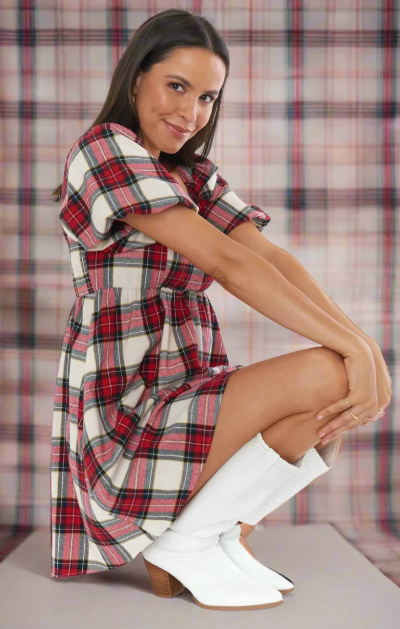 Shop Show Me Your Mumu Show Me Your Mumu Smitten Tartan Babydoll Dress online at Spoiled Brat