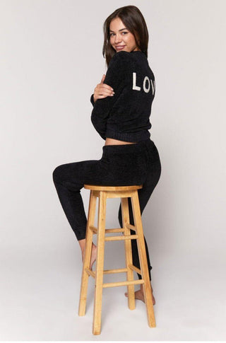Shop Spiritual Gangster LOVE Serenity Chenille Sweater in Vintage Black - Premium Sweater from Spiritual Gangster Online now at Spoiled Brat 